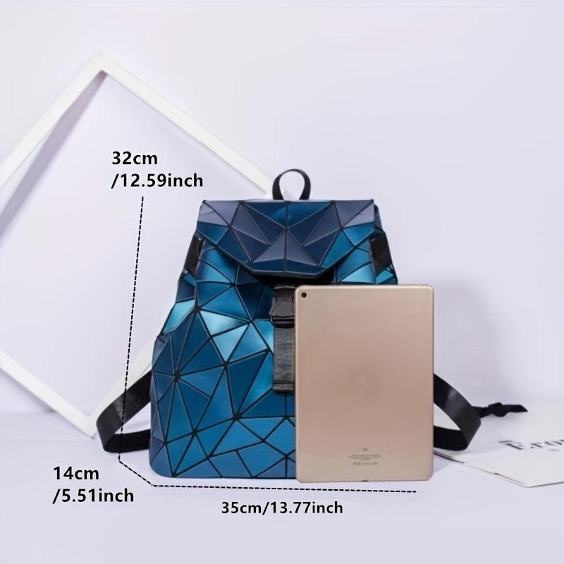 Geometric Backpack Laser Drawstring Shoulder Bag