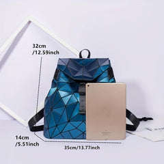 Geometric Backpack Laser Drawstring Shoulder Bag
