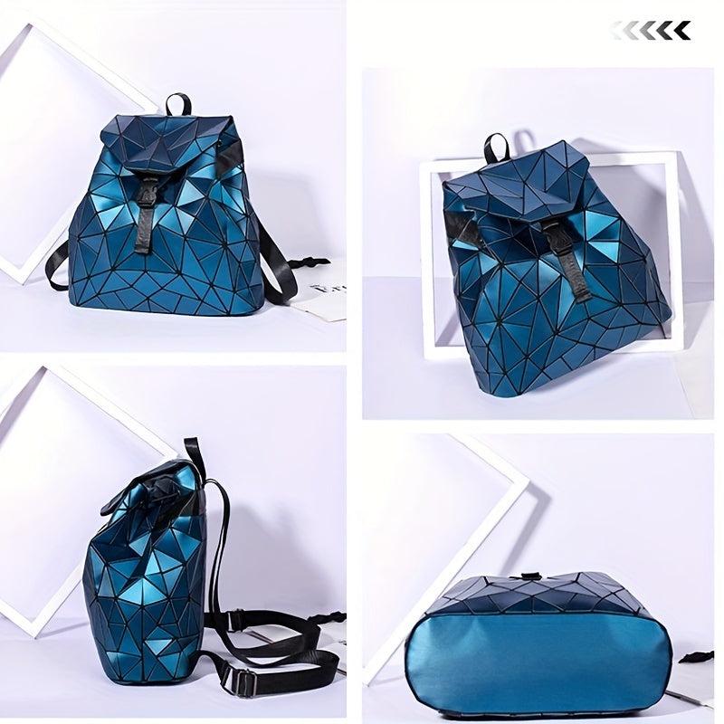 Geometric Backpack Laser Drawstring Shoulder Bag