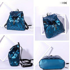 Geometric Backpack Laser Drawstring Shoulder Bag