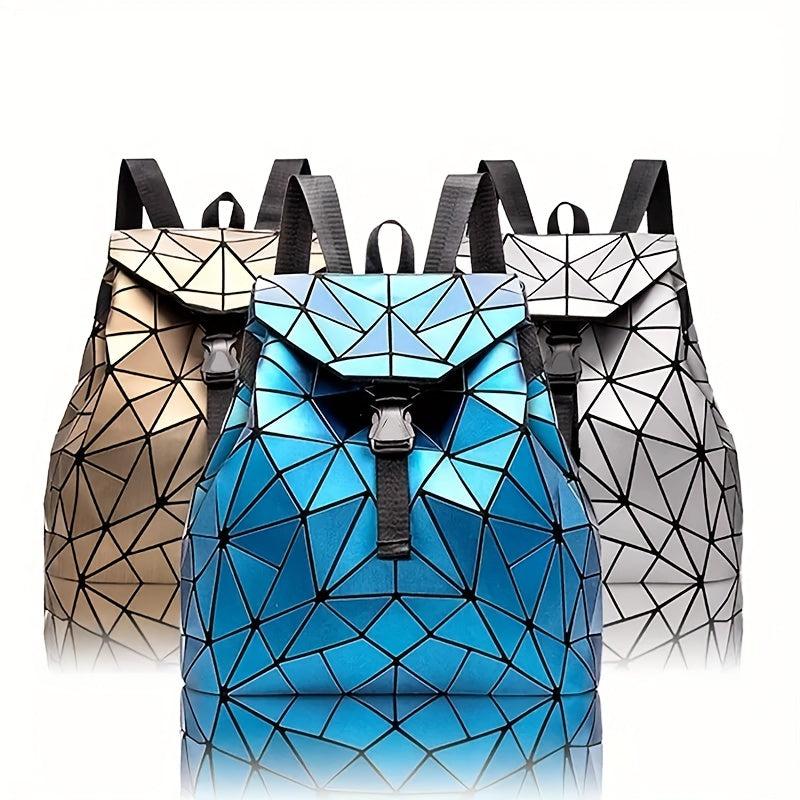 Geometric Backpack Laser Drawstring Shoulder Bag