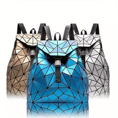 Geometric Backpack Laser Drawstring Shoulder Bag