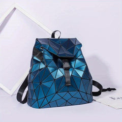 Geometric Backpack Laser Drawstring Shoulder Bag