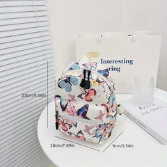 Cow Pattern Canvas Backpack Women's Daypack Convertible Strap Crossbody Bag