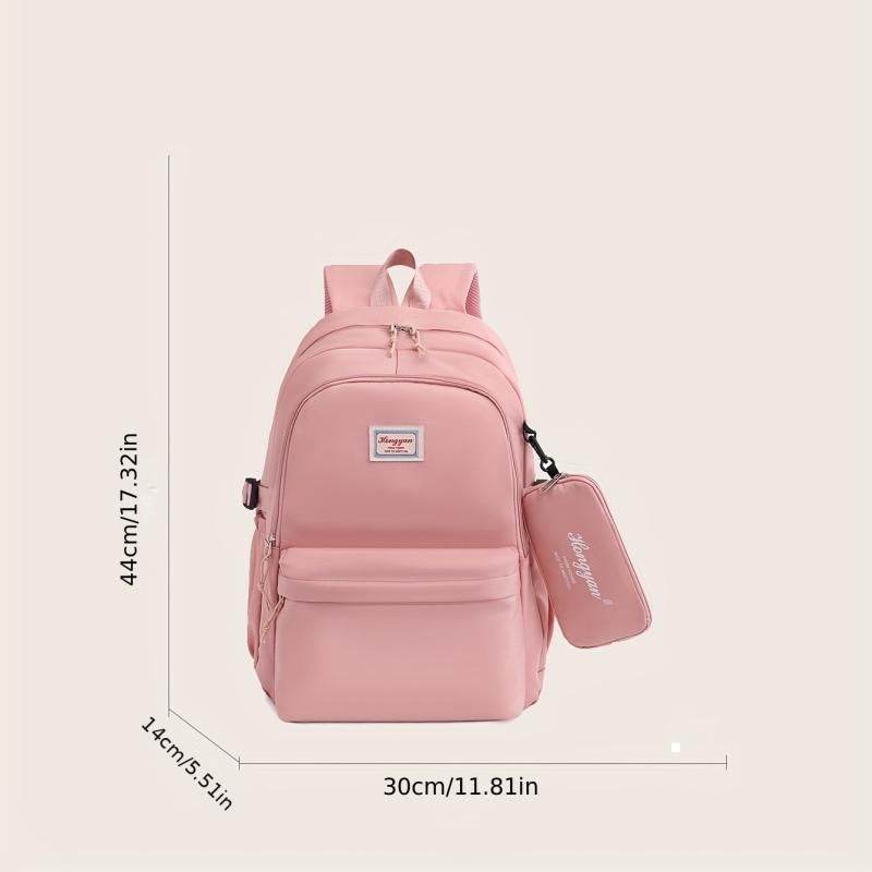 Casual Oxford Cloth Backpack With Pencil Bag Large Capacity Travel Daypack