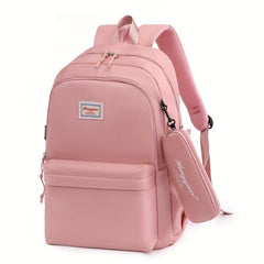 Casual Oxford Cloth Backpack With Pencil Bag Large Capacity Travel Daypack