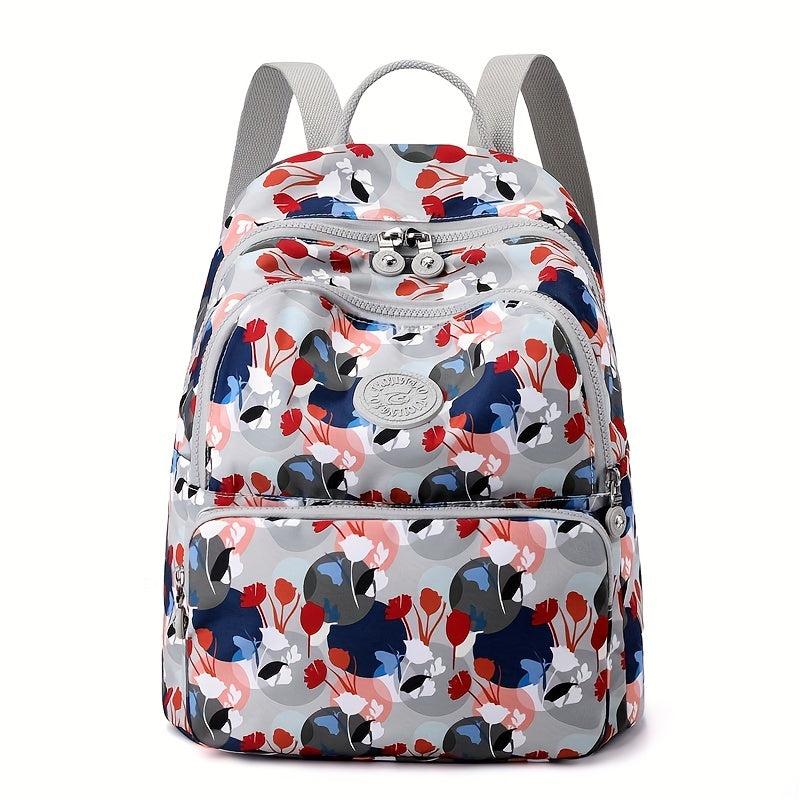 Flower Print Backpack Carry On Travel Bag For Luggage