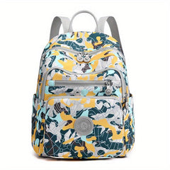 Flower Print Backpack Women Travel Daypack Lightweight Nylon School Bag
