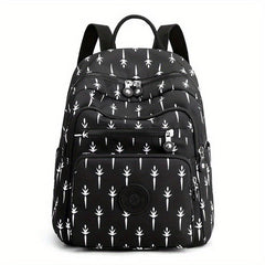 Flower Print Backpack Women Travel Daypack Lightweight Nylon School Bag
