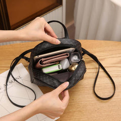 3pcs Retro Plaid Backpack Crossbody Bag Set PVC Textured School Travel Bag