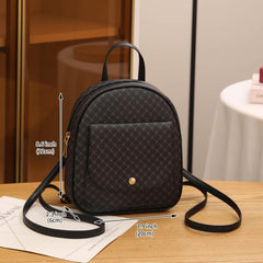3pcs Retro Plaid Backpack Crossbody Bag Set PVC Textured School Travel Bag