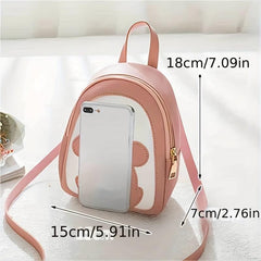 Cartoon Pattern Mini Zipper Backpack Women's Bags