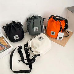 Solid Drawstring Bucket Bag for Outdoor Sports - Hiking Mountaineering