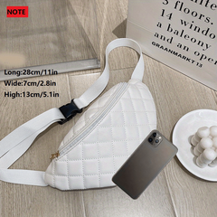 Women's PU Leather Waist Bag Lady's Fanny Pack Diamond Embroidery Shoulder Bag