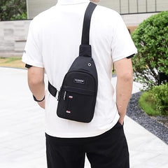 Men's Canvas Chest Bag With Eyelets