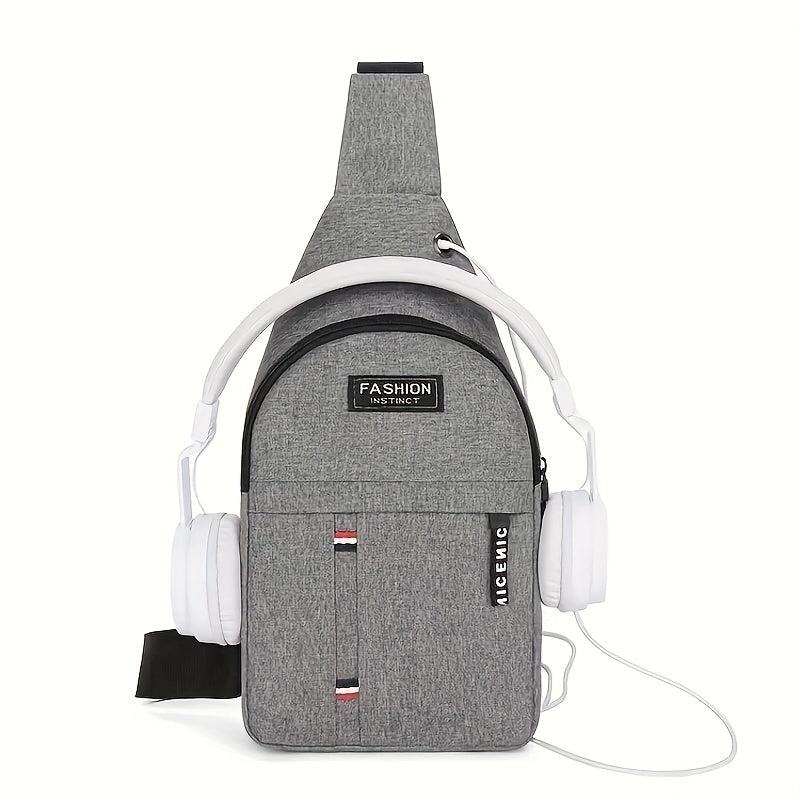 Men's Canvas Chest Bag With Eyelets