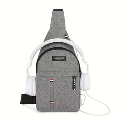 Men's Canvas Chest Bag With Eyelets