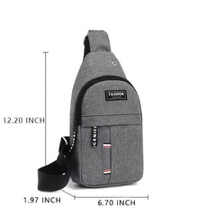 Men's Canvas Chest Bag With Eyelets