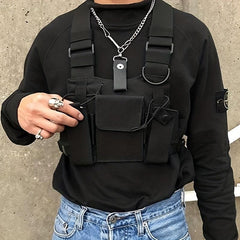 Nylon Vest Outdoor Shoulder Bag Chest Rig Bag Functional Waist Pack