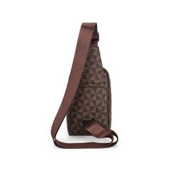 Men's PU Leather Print Chest Bag Shoulder Bag