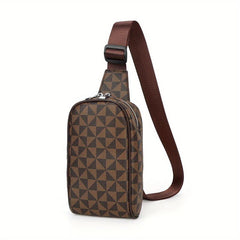 Men's PU Leather Print Chest Bag Shoulder Bag
