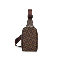 Men's PU Leather Print Chest Bag Shoulder Bag