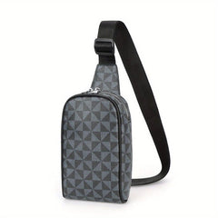 Men's PU Leather Print Chest Bag Shoulder Bag