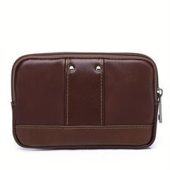 SCHLATUM Men's Leather Waist Bag Cowhide Leather Wearing Belt Phone Bag