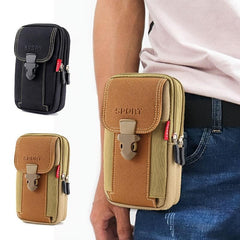 Canvas Leather Phone Bag Waist Bag Waterproof Coin Purse