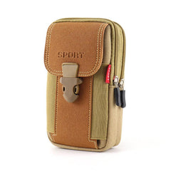 Canvas Leather Phone Bag Waist Bag Waterproof Coin Purse