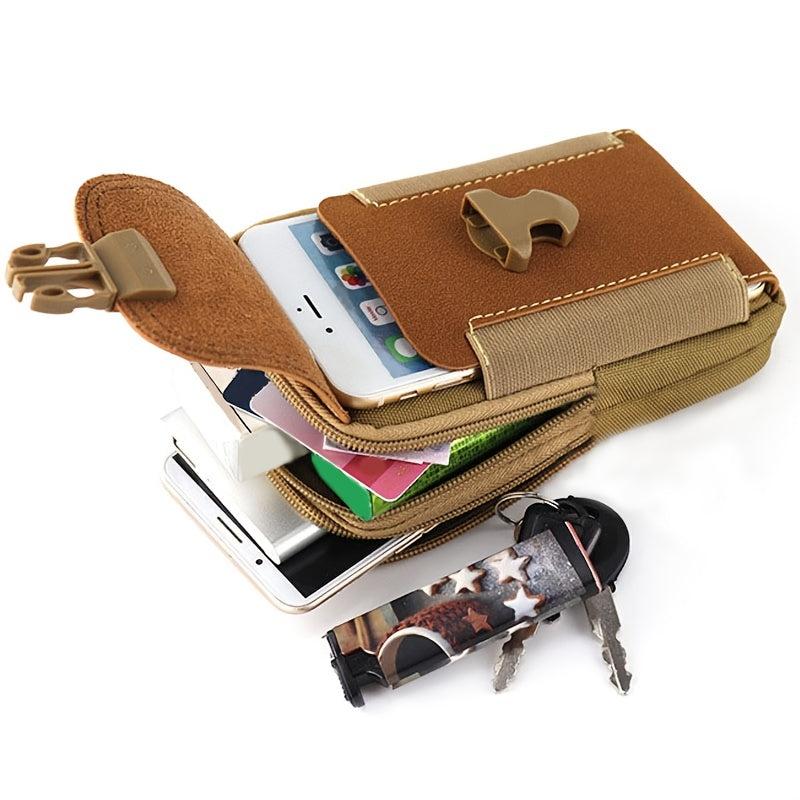 Canvas Leather Phone Bag Waist Bag Waterproof Coin Purse
