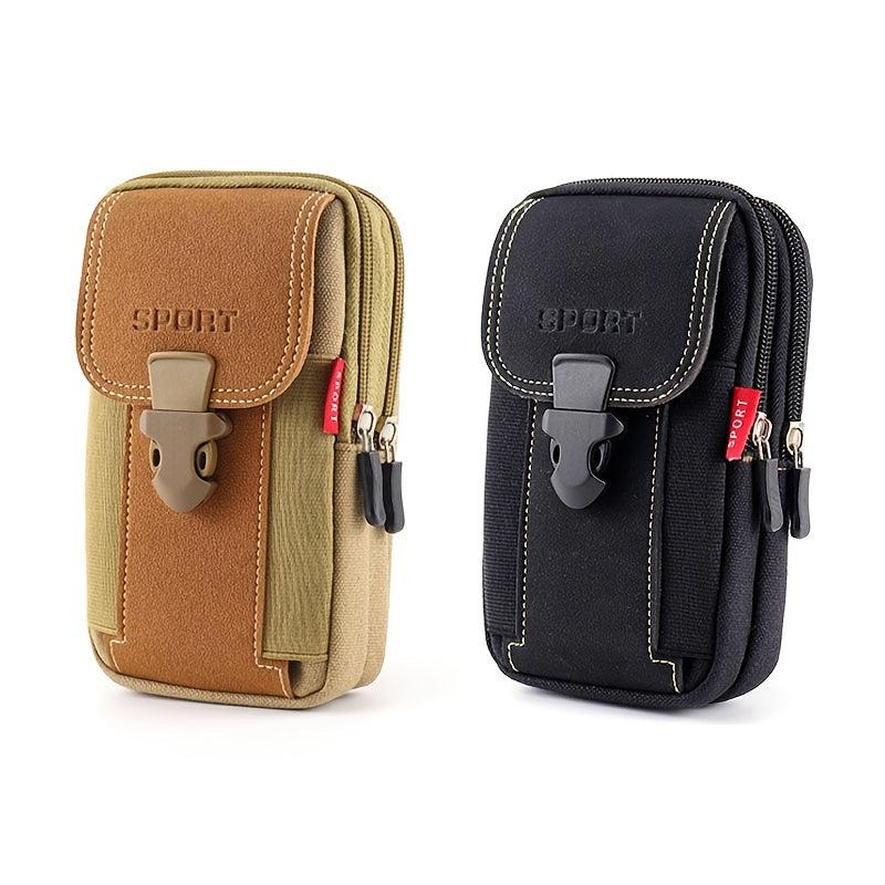 Canvas Leather Phone Bag Waist Bag Waterproof Coin Purse