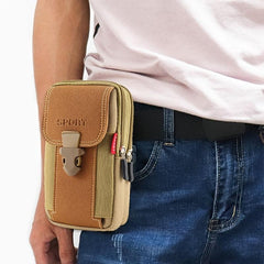 Canvas Leather Phone Bag Waist Bag Waterproof Coin Purse