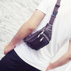Men's Leather Waist Bag Top Layer Cowhide Shoulder Bag