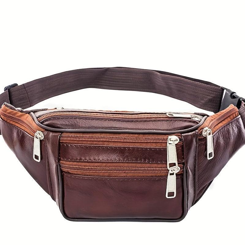 Men's Leather Waist Bag Top Layer Cowhide Shoulder Bag