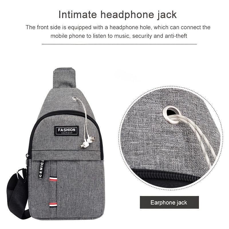 Men's Chest Bag Crossbody Bag Travel Small Backpack Oblique Bag Sports Bag