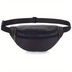 Men's Retro PU Leather Fanny Pack Chest Bag Casual Waist Bag