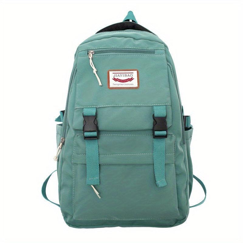 Solid Backpack Nylon Large Capacity Women Commute Bag