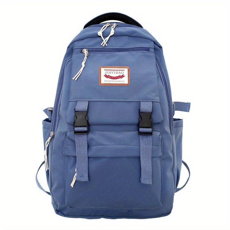 Solid Backpack Nylon Large Capacity Women Commute Bag