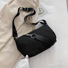 Multifunctional Crossbody Bag Sling Bag Women Handbag Nylon Solid Shoulder Bag