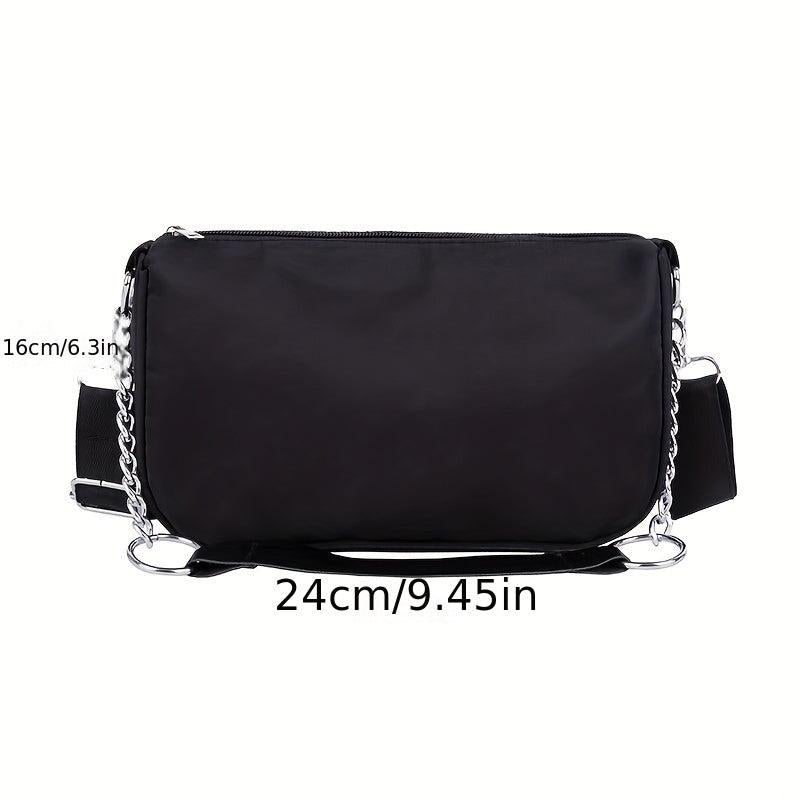 Multifunctional Crossbody Bag Sling Bag Women Handbag Nylon Solid Shoulder Bag