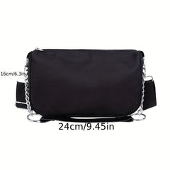 Multifunctional Crossbody Bag Sling Bag Women Handbag Nylon Solid Shoulder Bag