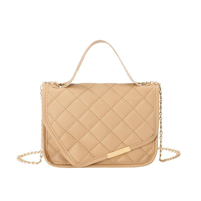 Argyle Quilted Flap Square Bag Chain Handbag Phone Bag Crossbody Purse