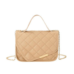 Argyle Quilted Flap Square Bag Chain Handbag Phone Bag Crossbody Purse