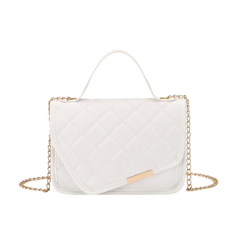 Argyle Quilted Flap Square Bag Chain Handbag Phone Bag Crossbody Purse