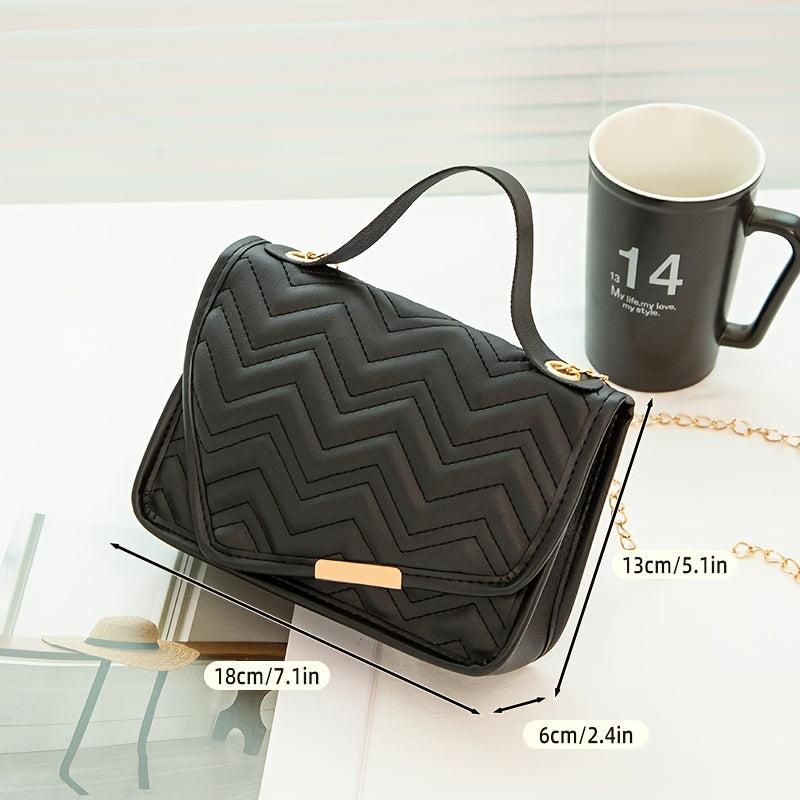 Argyle Quilted Flap Square Bag Chain Handbag Phone Bag Crossbody Purse