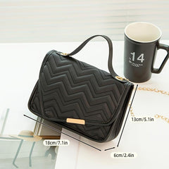 Argyle Quilted Flap Square Bag Chain Handbag Phone Bag Crossbody Purse