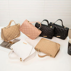 Argyle Quilted Flap Square Bag Chain Handbag Phone Bag Crossbody Purse