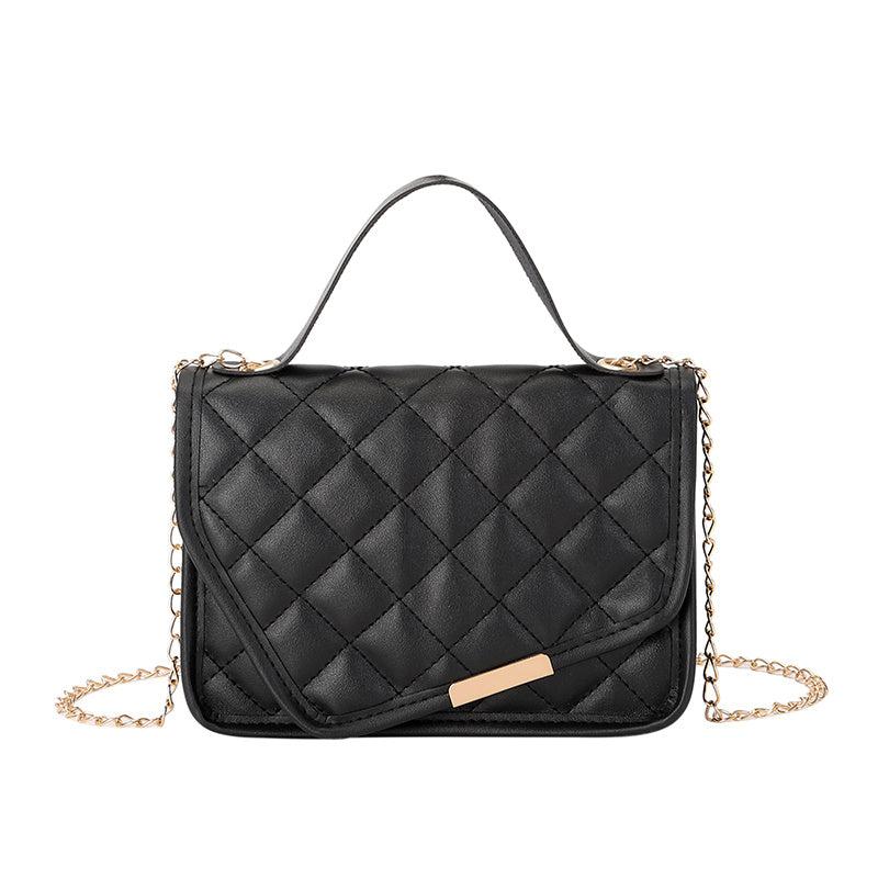 Argyle Quilted Flap Square Bag Chain Handbag Phone Bag Crossbody Purse
