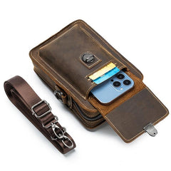 Men's Leather Casual Waist Bag Multifunctional Phone Bag